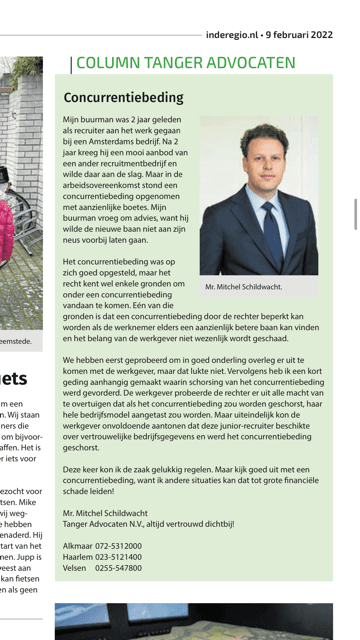 Column Concurrentiebeding Mitchel Schildwacht